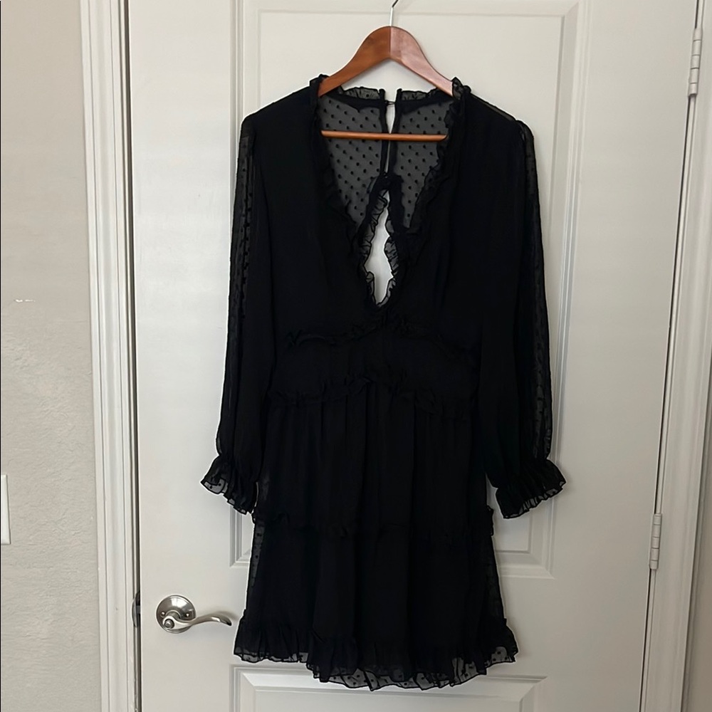 Elegant Black Ruffled Dress